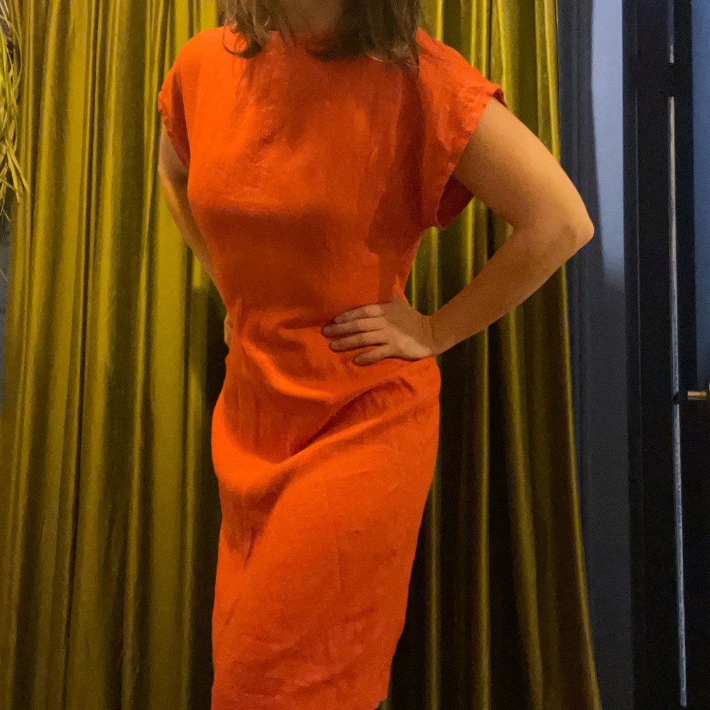 Linen Coral Dress